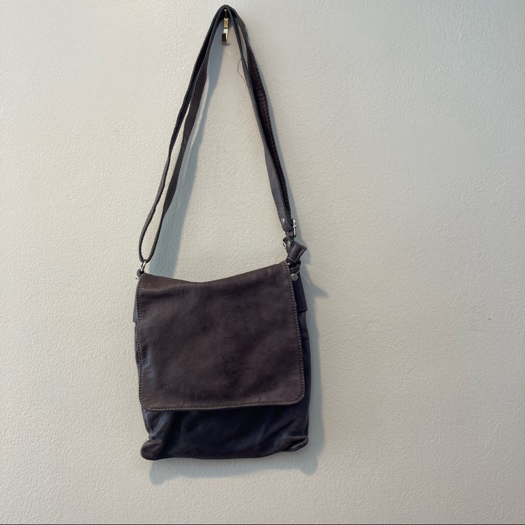Vera Pelle Italian Brand Brown Leather Purse Satchel Womens Mens Handbag Bag